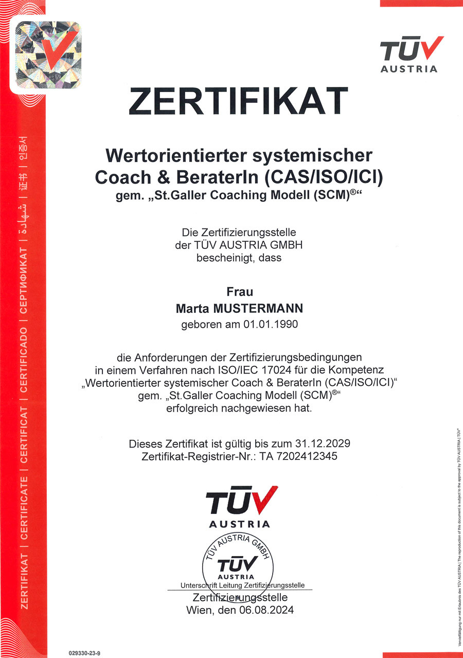 Zertifikat TÜV Austria